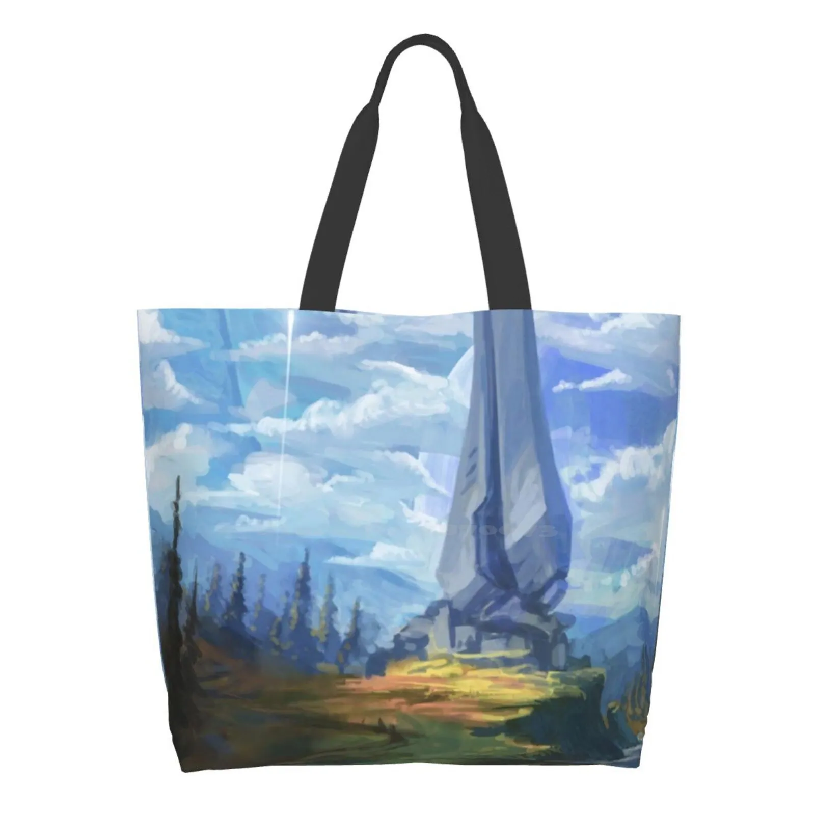 

Zeta Shopping Bags Girls Fashion Casual Pacakge Hand Bag Ring Scifi Landscape Xbox Infinite