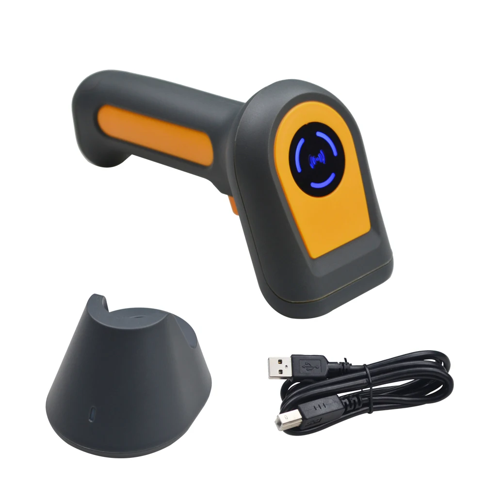 Фото Беспроводной портативный сканер штрих-кодов 1D/2D/QR с Wi-Fi и Bluetooth, дальнего действия, с док-станцией-подставкой №1