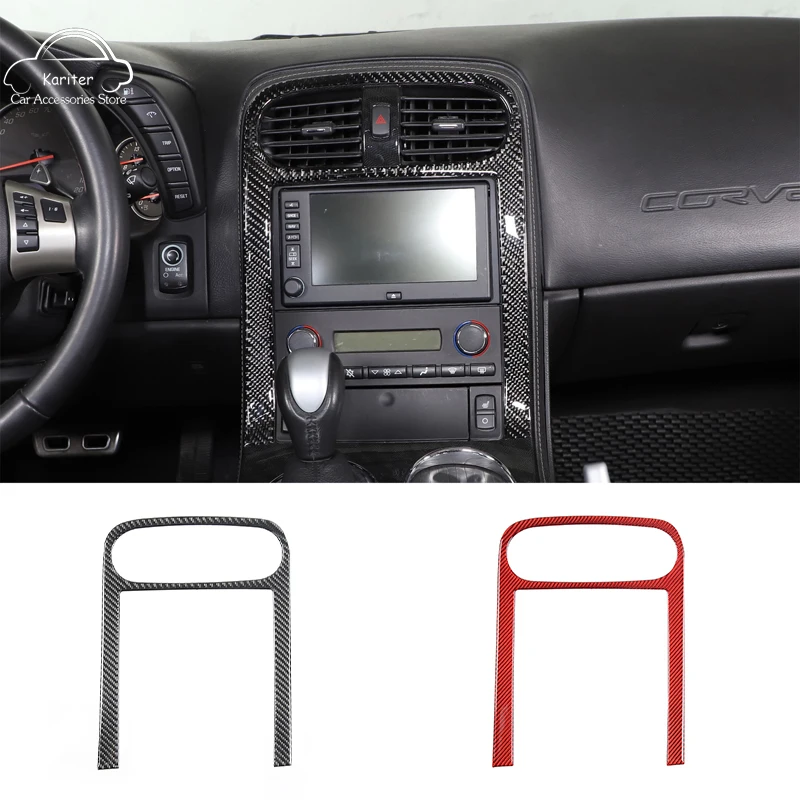 

For Chevrolet Corvette C6 2005-2013 Soft Carbon Fiber Air Conditioning Vent Panel Decorative Frame Car Interior Accessories