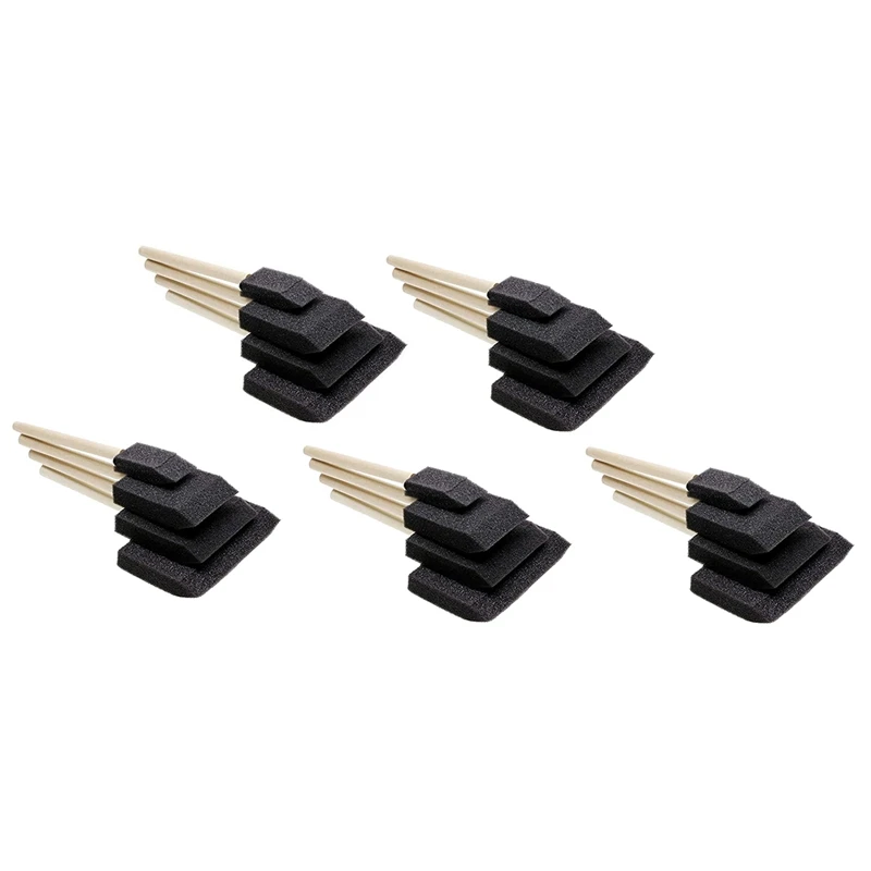 

20PCS Foam Brush With Sponge Wood Handle, Lightweight And Durable, Very Suitable For Acrylic, Stains, Varnishes, Crafts