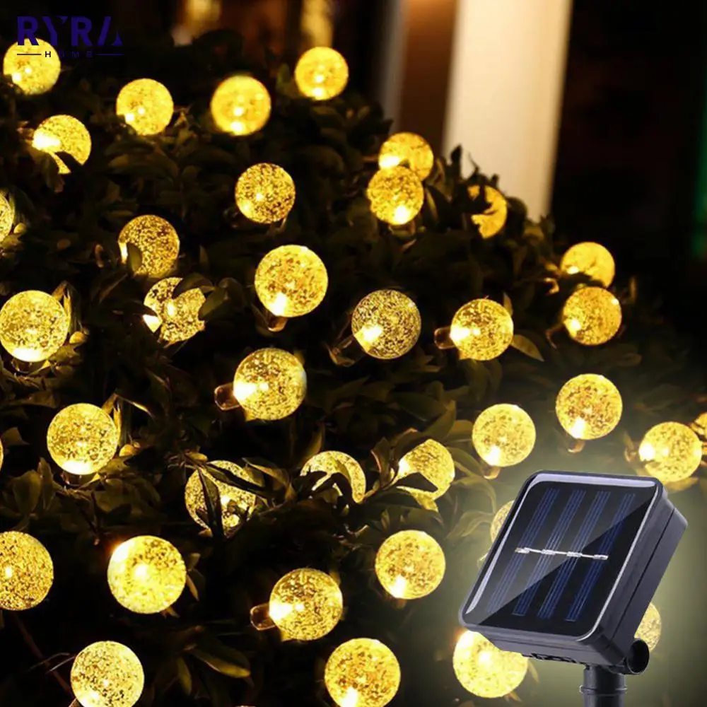 

IP65 водонепроницаемая гирлянда, солнечная гирлянда, уличное садовое свадебное украшение, гисветильник лянда, 20 светодиодов, 5 м, хрустальный ...