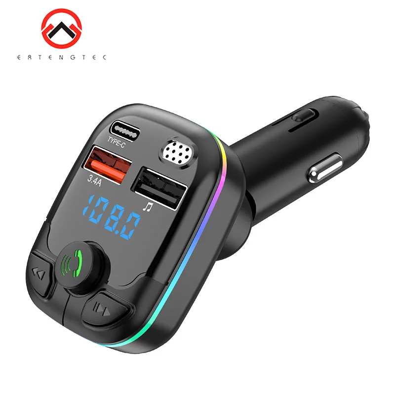 Универсальный автомобильный Bluetooth FM-передатчик с громкой связью MP3-плеер два