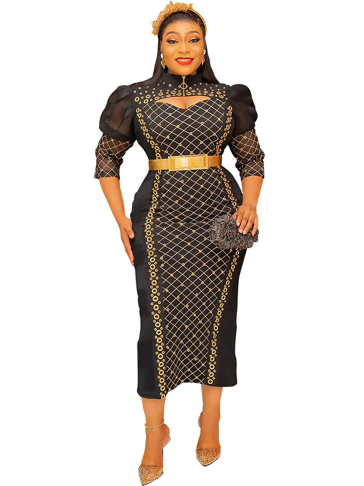 

Платье женское длинное Сетчатое с принтом, на молнии