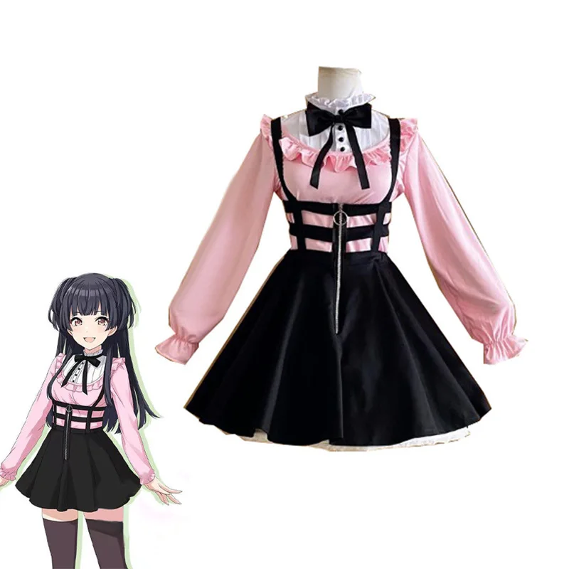 

YouTuber Vtuber Hololive SHINY COLORS Mayuzumi Fuyuko Dress Cosplay Costume Halloween party suit