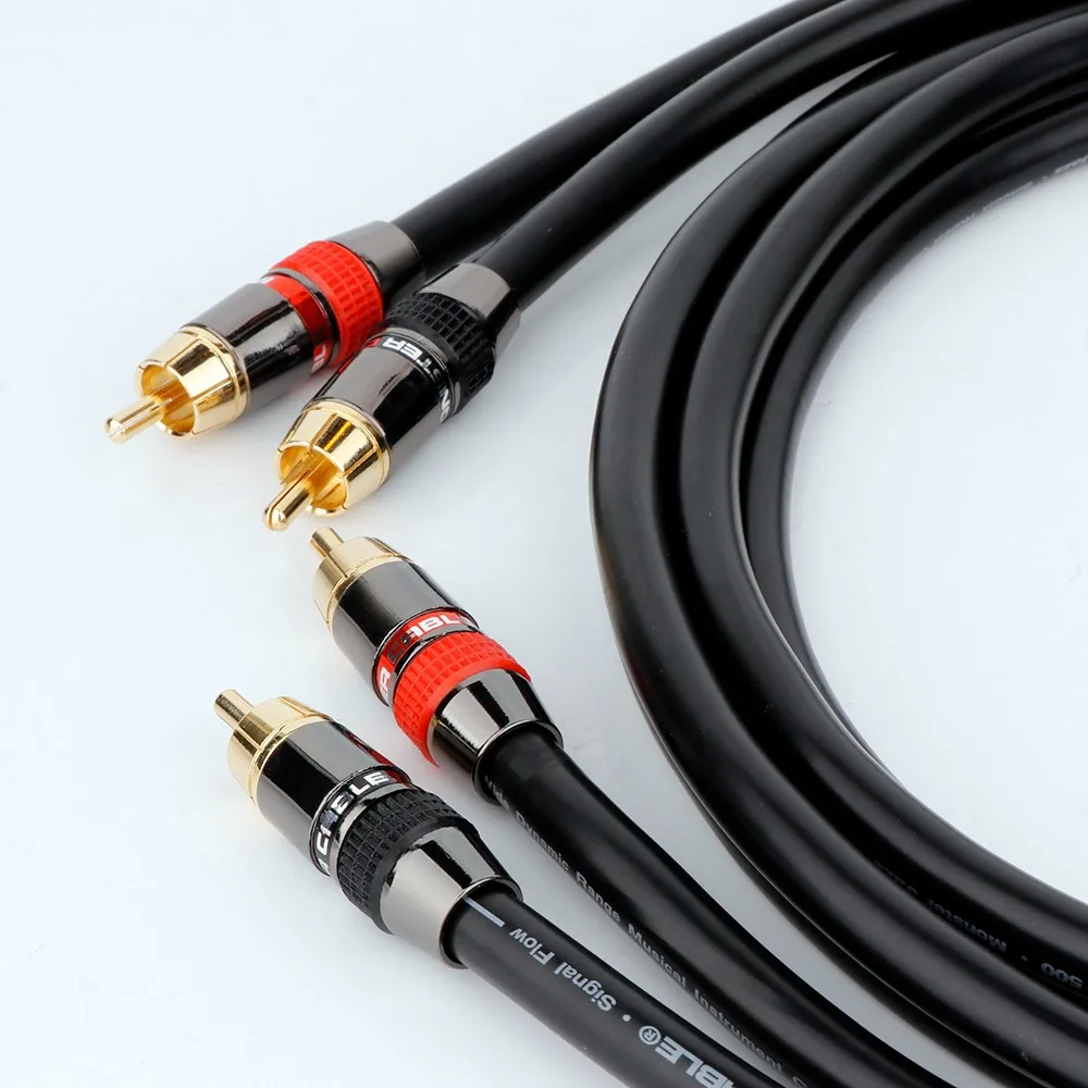 

1Pair OFC A53 RCA interconnect cable with 24K Gold plated HI End RCA