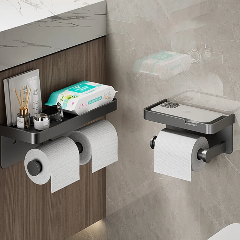 

Держатель для туалетной бумаги, настенный держатель для рулона бумаги, лоток для хранения, органайзер для туалета, подставка для телефона, аксессуары для ванной комнаты