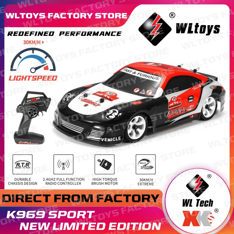 Модель гоночного автомобиля Wltoys 144010 284131 K989 22201 2 4G на радиоуправлении с светильник