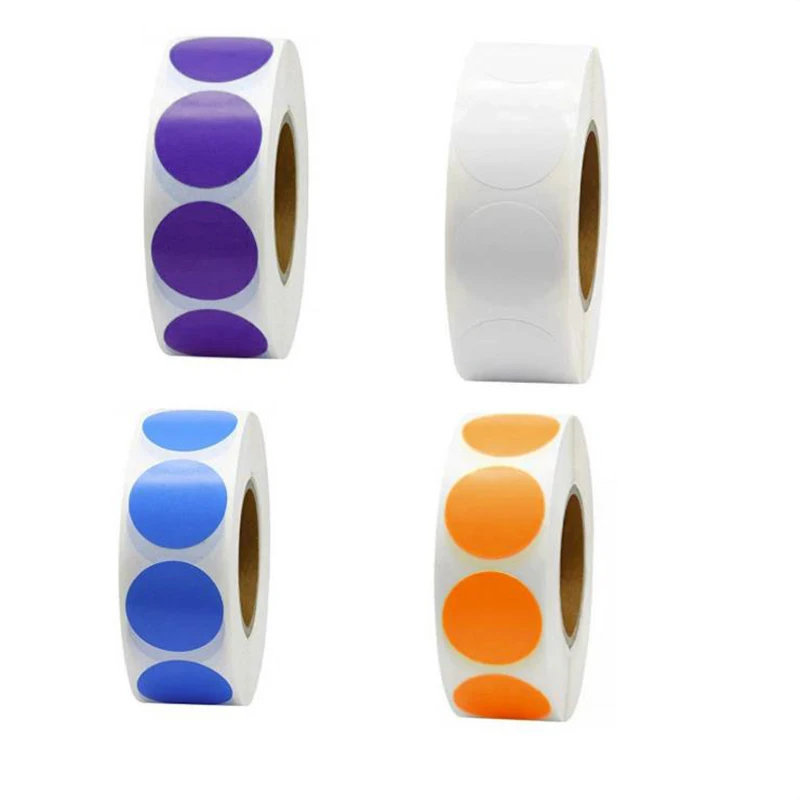 

100-500PCS Small Fresh Color Circle Labels Paper Sticky Decorative Scrapbook Sealing Thank You Stickers Stationery Supplies