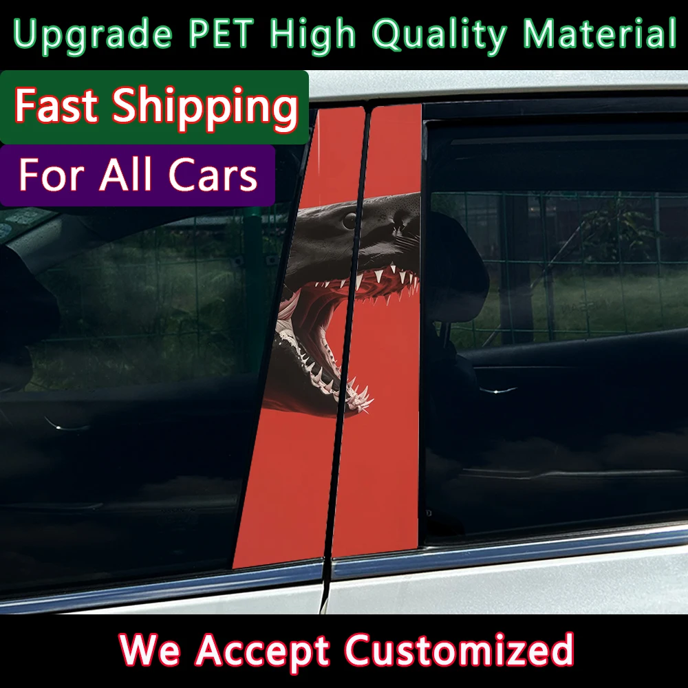 Водонепроницаемая Автомобильная наклейка Megalodon Shark Car B Pillar декоративная крышка