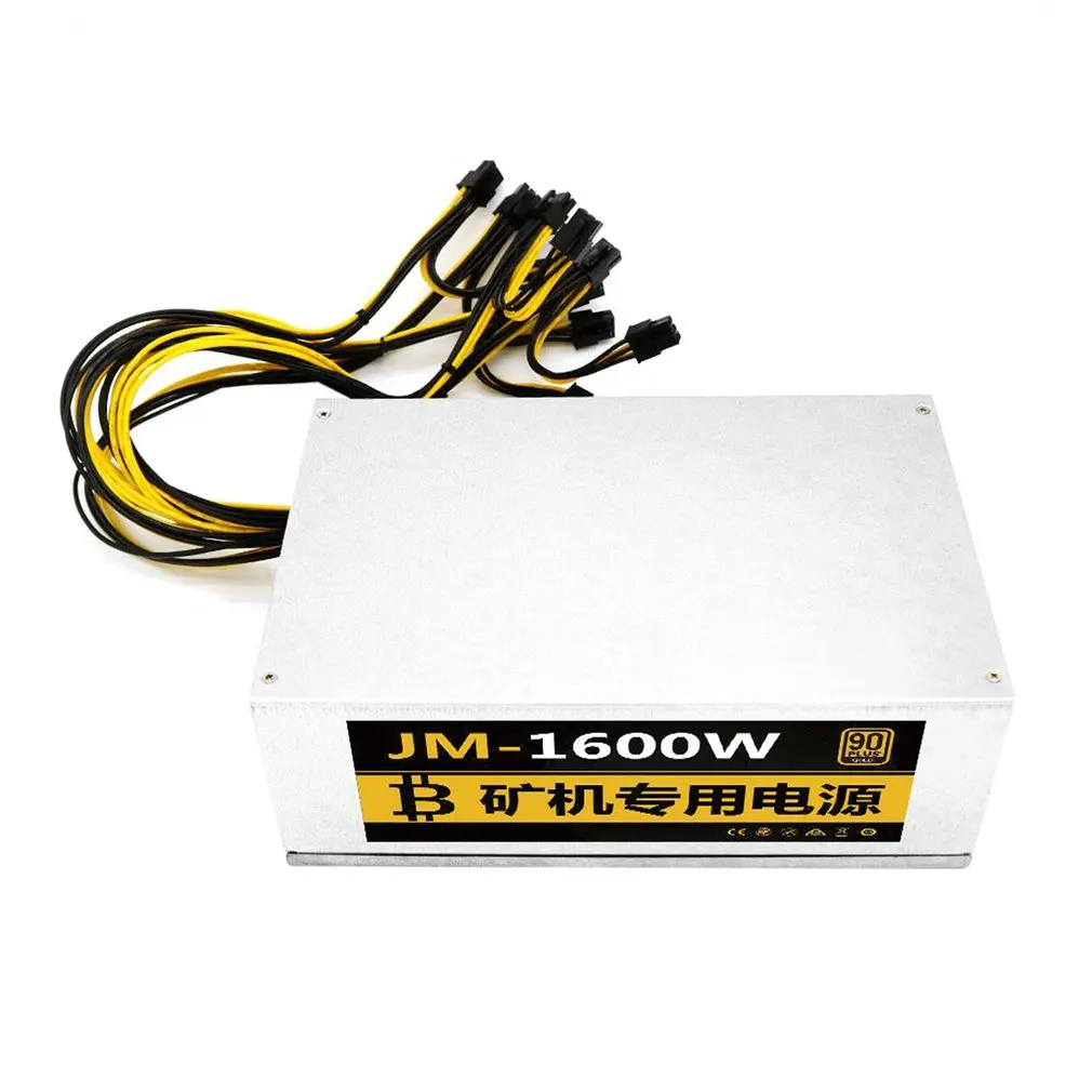 Профессиональная суперпроводящая машина для майнинга биткоинов 1600 Вт, блок питания для добывающей установки ATX для BTC ETH Antminer S7