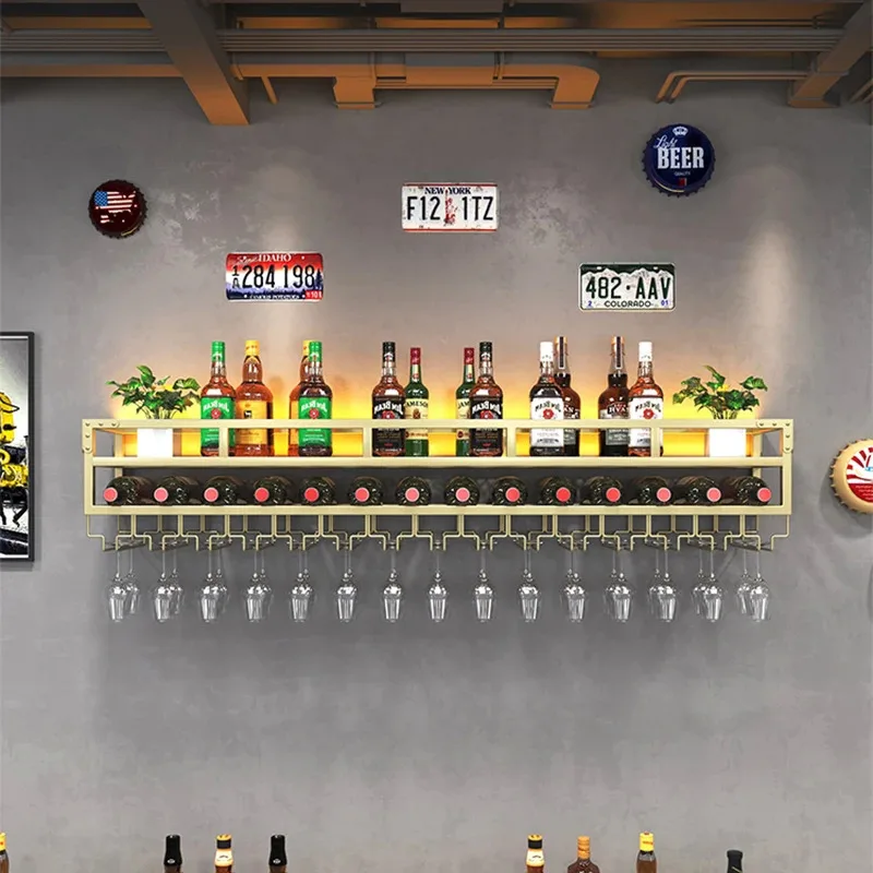 Металлическая Винная стойка для бара настенный демонстрационный погреб