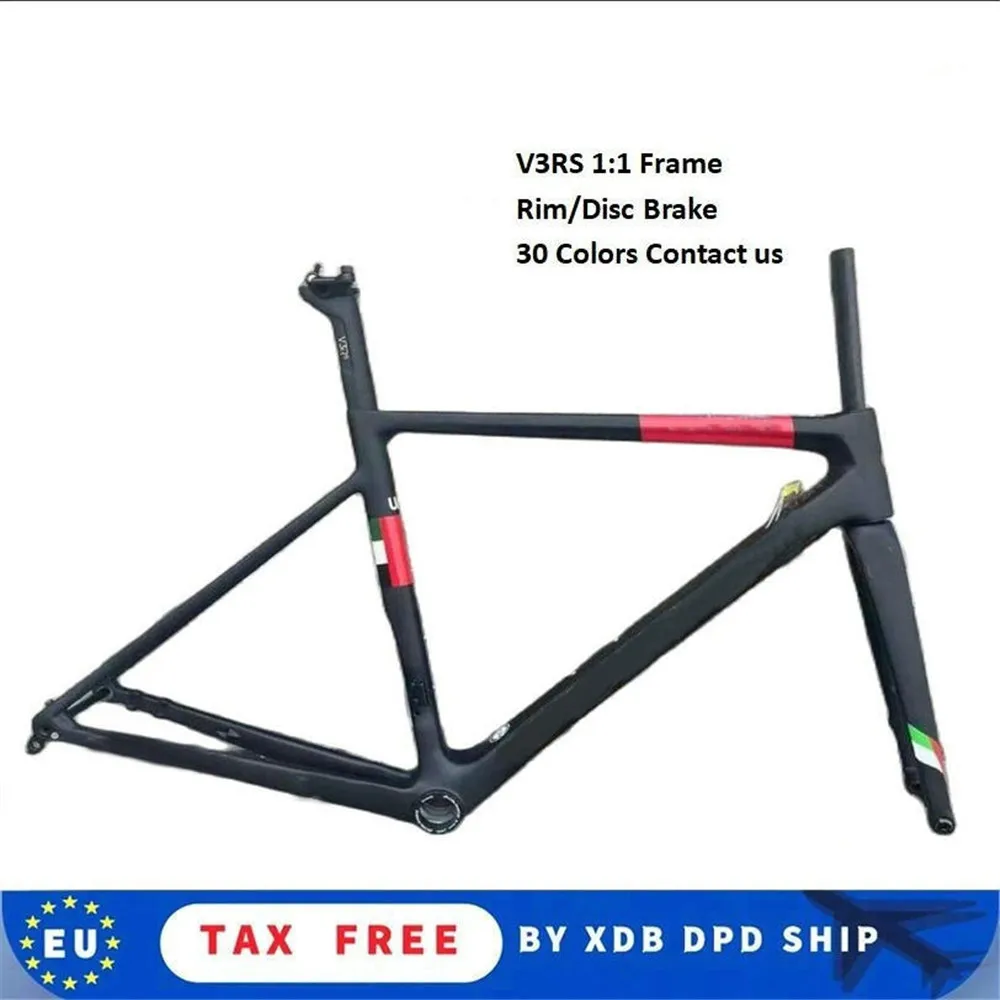 

T1000 Gold Logo V3RS Carbon Bike Frame Matte Rim Disc Brake Bicycle C64 Road Bike Frameset 30 colors