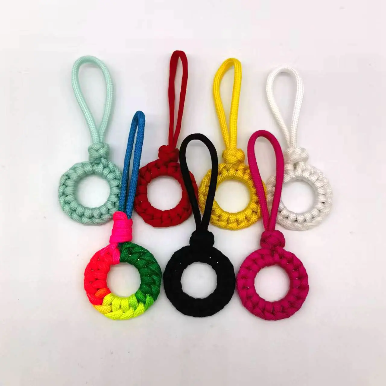 

1 PCS Braided Woven Rope Keychain DIY Bag Pendant Key Chain Holder Key Car Trinket Keyring For Men Women