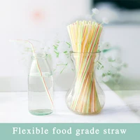 100 pcs flexible disposable plastic drinking straws assorted disposable straws flexible plastic straws striped multi colored