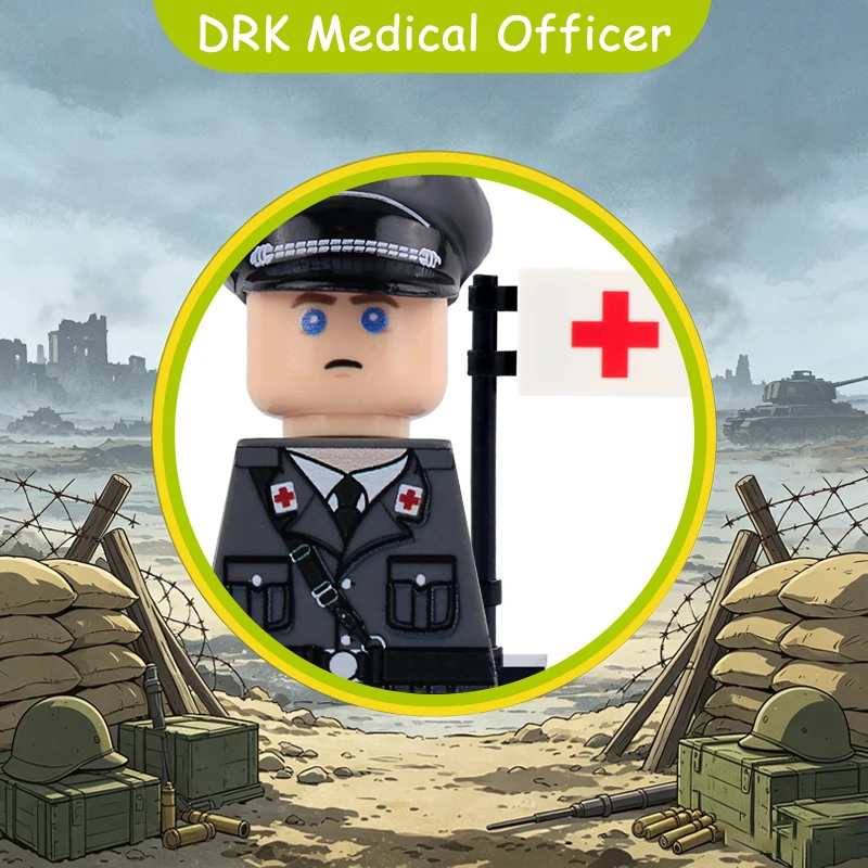 Фото Конструктор MOC: Фигурки военных, офицеров, солдат, с УФ-печатью, ВМФ, ВВС, пехота, медсестры, командиры, шлемы, флаги, кирпичики, игрушки №2