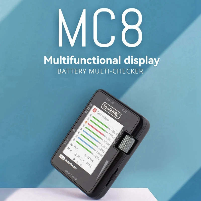 Toolkitrc MC8 устройство проверки батареи ЖК-дисплей цифровой прибор для емкости