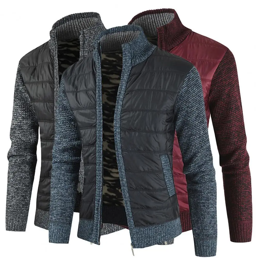 

Pretty Men Jacket Versatile Zipper Closure Anti-pilling Regular Men Jacket Sweater
