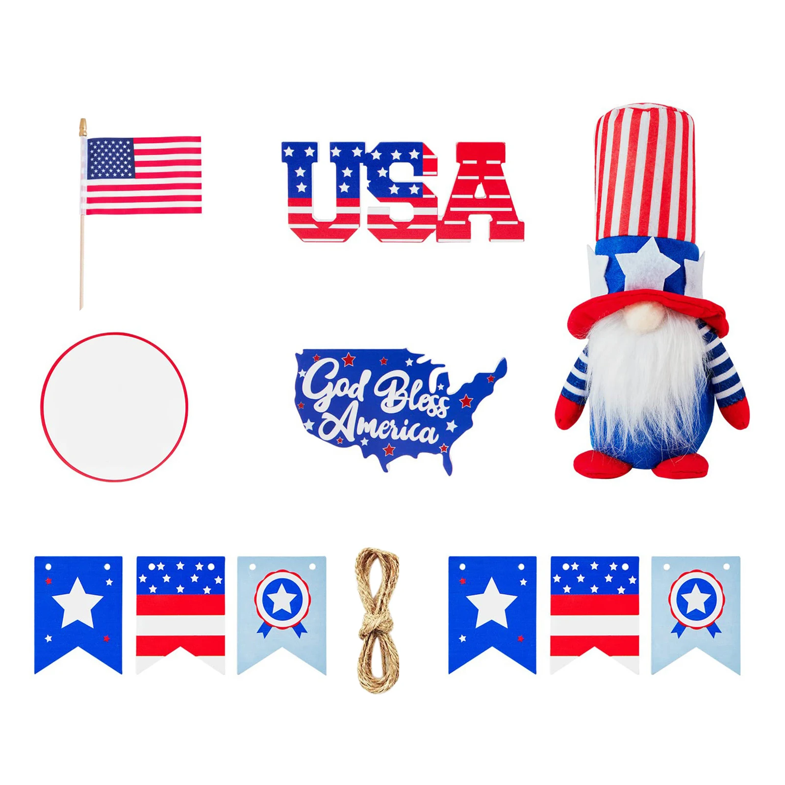 

Многоярусный поднос День Независимости, деревянные украшения, праздничный домашний стол, настольное украшение, патриотическое украшение