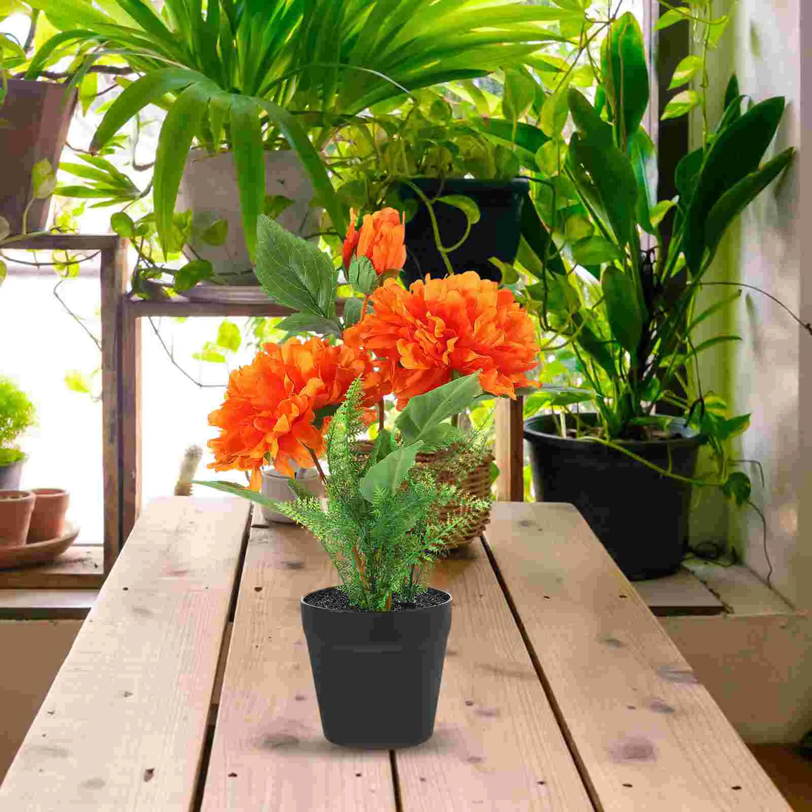 

Fake Flower Artificial Plant Pot Bonsai Indoor Vivid Faux Plants Ornament Realistic Potted Decor White