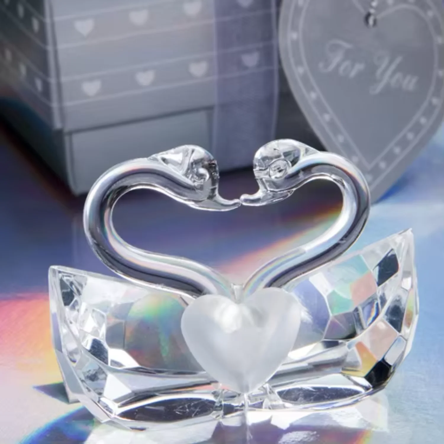 Love Crystal Swan для свадьбы Возвратный мешок кремового торта Большой конттерговый