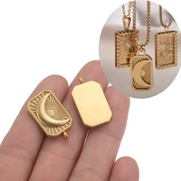 4pcslot stainless steel sun moon square plate tag charms pendant for diy jewelry necklaces bracelet keychain handmade making