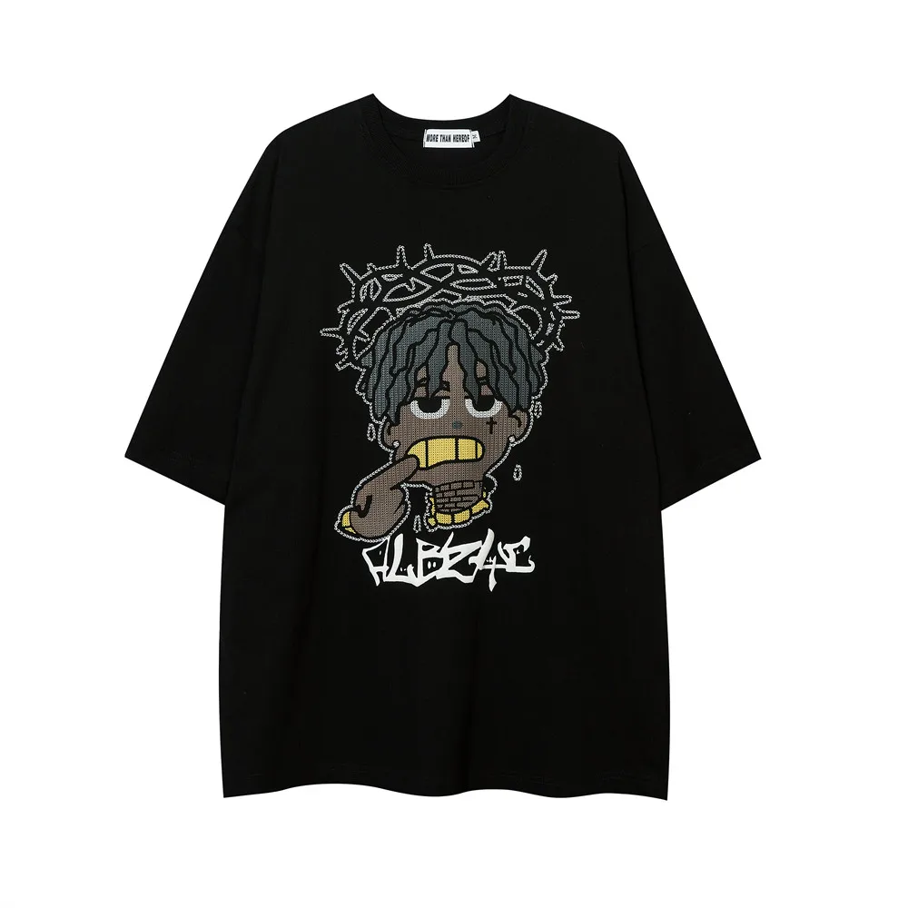 

2022 Men Hip Hop Streetwear Summer T Shirt Funny Cartoon Harajuku T Shirt Graphic Cotton Loose Short Sleeve Tshirt Oversize