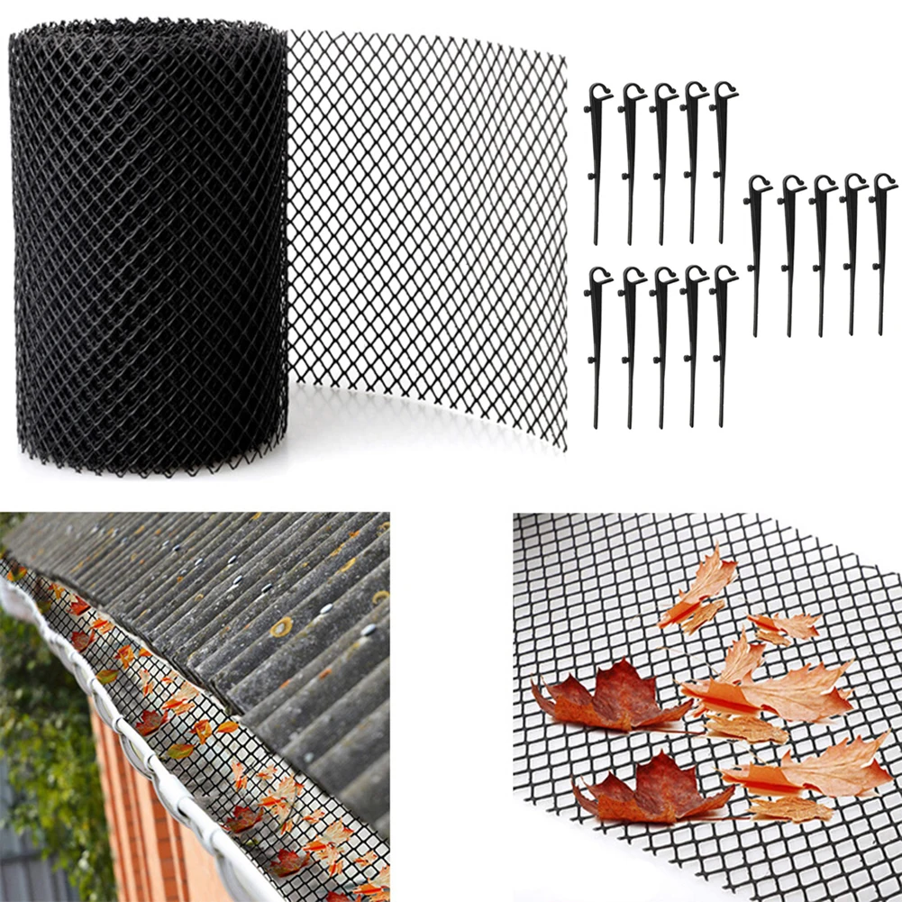 Gutter Protect Mesh Gutter Guard Black Durable Leaf Mesh Quickly Installed Keeps Leaves And Dirt Out Of Gutters