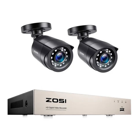 Система видеонаблюдения ZOSI 8 каналов H.265 + DVR с 2 ИК-камерами 2,0 МП 1080P HDMI CCTV DVR