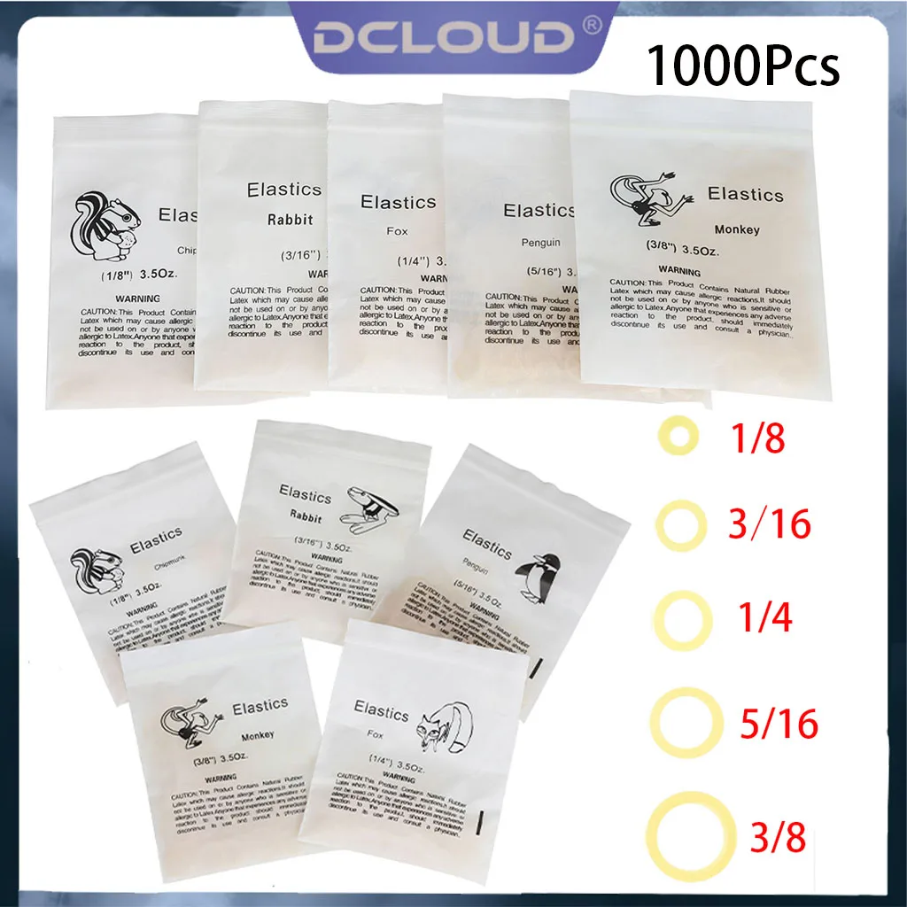 

1000Pcs/10Bags Dental Elastic Rubber Bands Orthodontic Latex Ligature Tie Teeth Brace Ligation Ring 3.5OZ Dentist Ortho Material