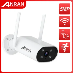 ANRAN 5MP IP камера, умная наружная Wi-Fi камера безопасности, 5мегапиксельная камера наблюдения, водонепроницаемая камера ночного видения, приложение управления аудио