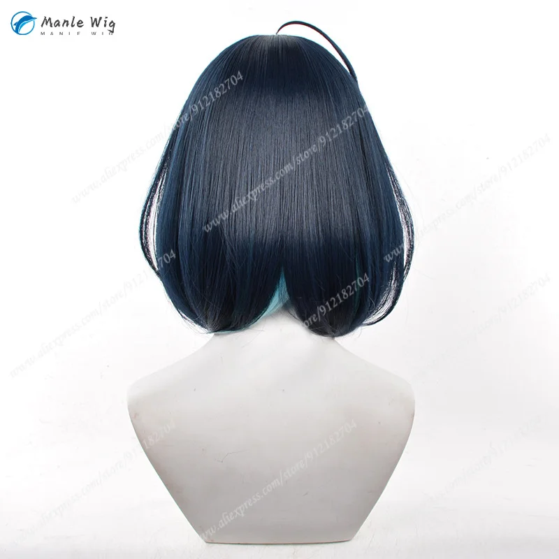 ES 2 Sagiri Esu Косплей Парик Унисекс 35 см Короткие Темно-Синие Аниме Парики Имитация