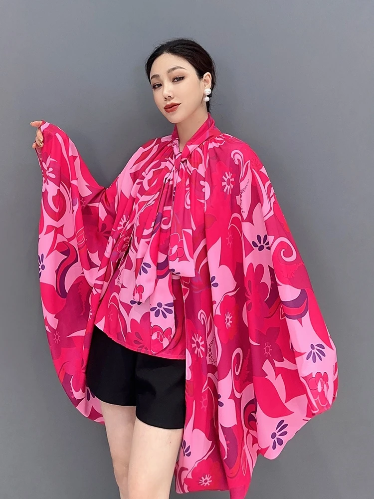 

URIOR 2023 Summer New Korean Style Casual Sunscreen Bat Sleeve Long Sleeve Lace Up Single Top Women Fashion