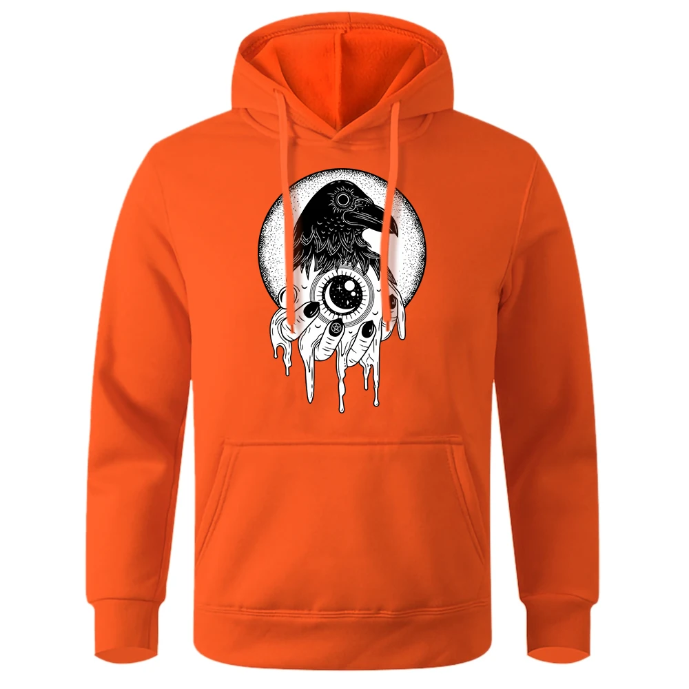 

Surreal Crow Classic Dark Horror Print Men Hoodies Image Novelty Fashion Hoody Loose Oversized Hoodie Casual Harajuku Sweatshirt