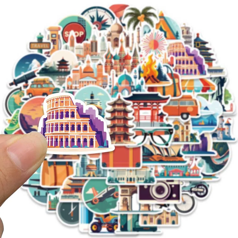 Наклейки для путешествий по всему миру 10/30/65 шт. милые наклейки сделай сам багажа