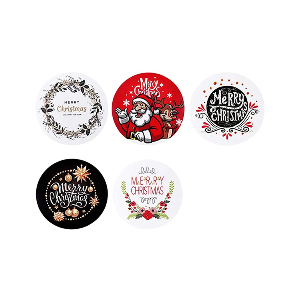 

Merry Christmas Stickers Roll round Christmas labels, multiple designs