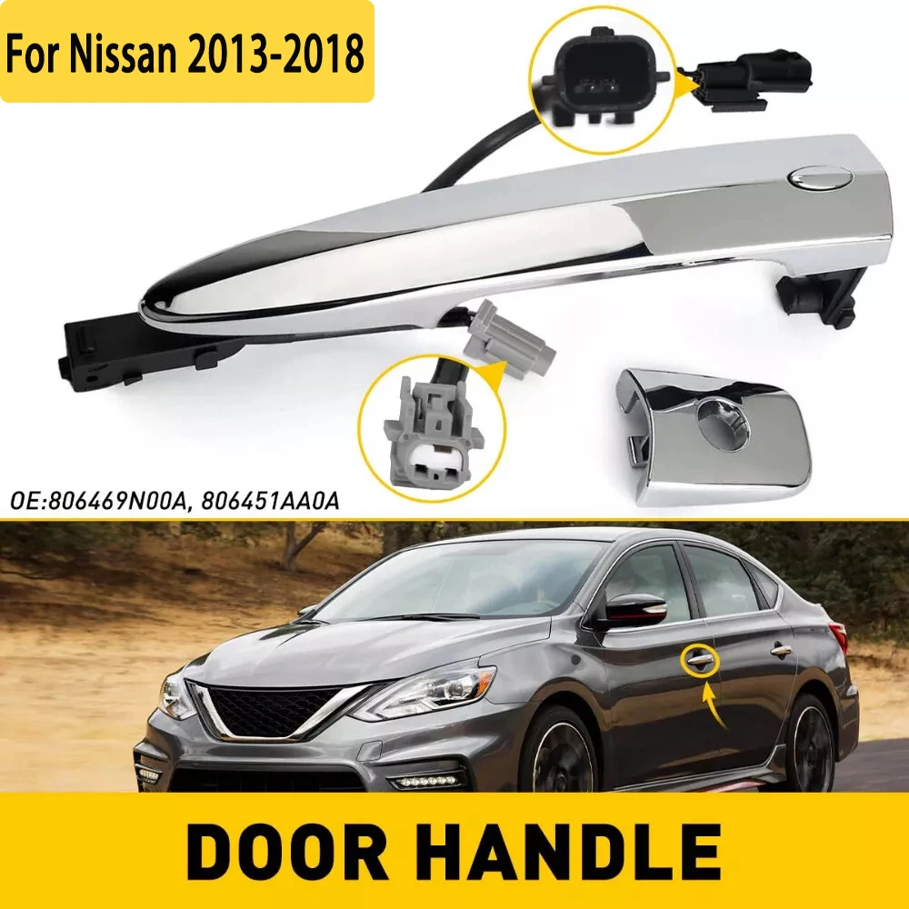 Передняя левая (водительская) Боковая дверная ручка для Nissan 2013-2018 Sentra S SL SR SV 806469N00A