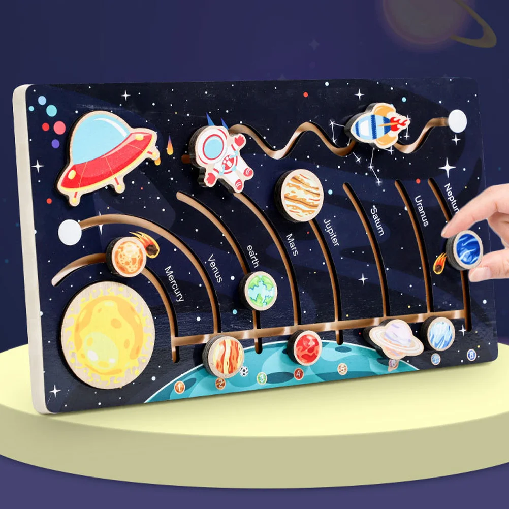 

Toddlers Wooden Puzzles Solar System Model for Kids Cognition Models Toys Preschool