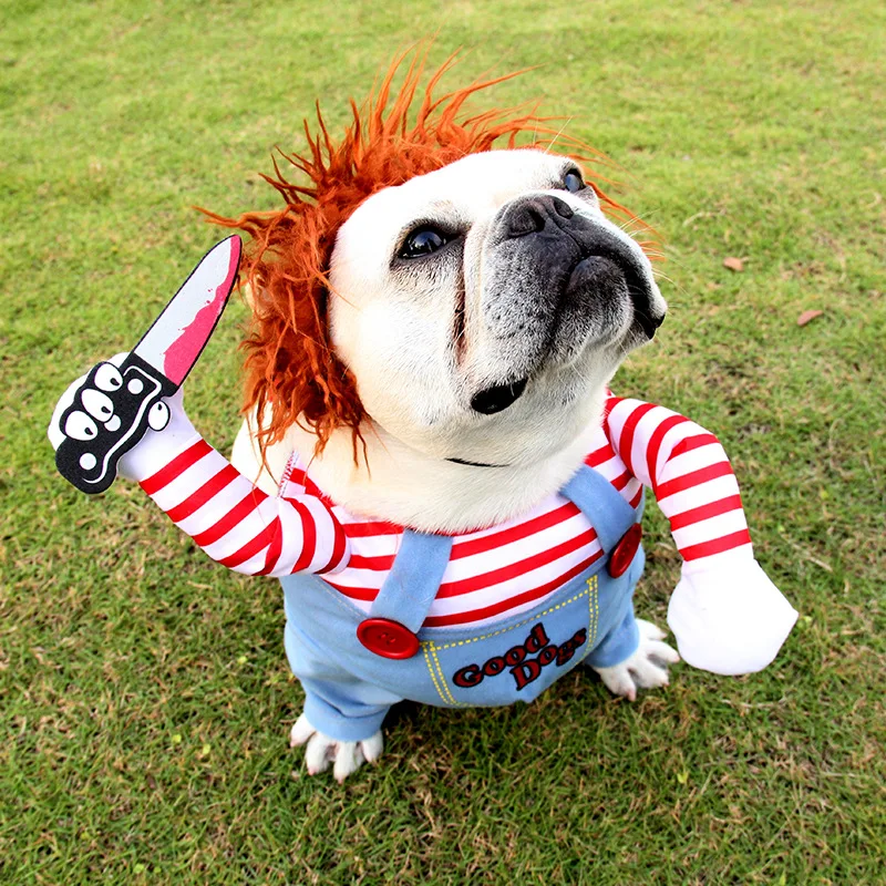 

Three-Dimensional Pet Clothes Deadly Dolls and Dogs Transforming Costumes Halloween Pet Costumes Funny and Funny accessories