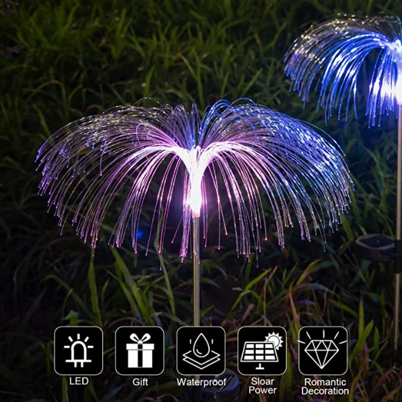 

Christmas Decorations 2024 Solar 7 Colors Jellyfish Lights LED Garden Lights Outdoor Wireless Fiber Optic Lamps Wedding Decor