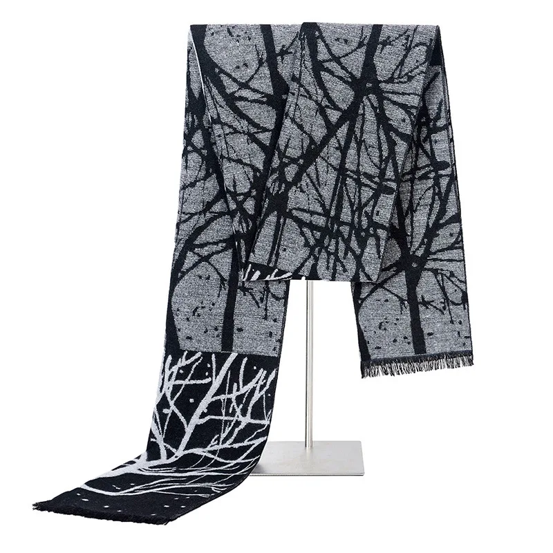 

Роскошный брендовый клетчатый кашемировый мужской шарф, зимняя теплая шаль, модная мужская Мягкая длинная Пашмина, мужские брендовые делов...