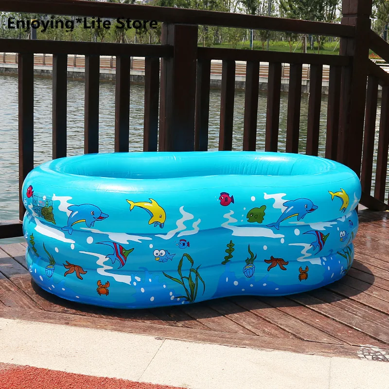 Children's Inflatable Swimming Pool Play Equipment Household Bath Tub Family Games 135*85*50cm