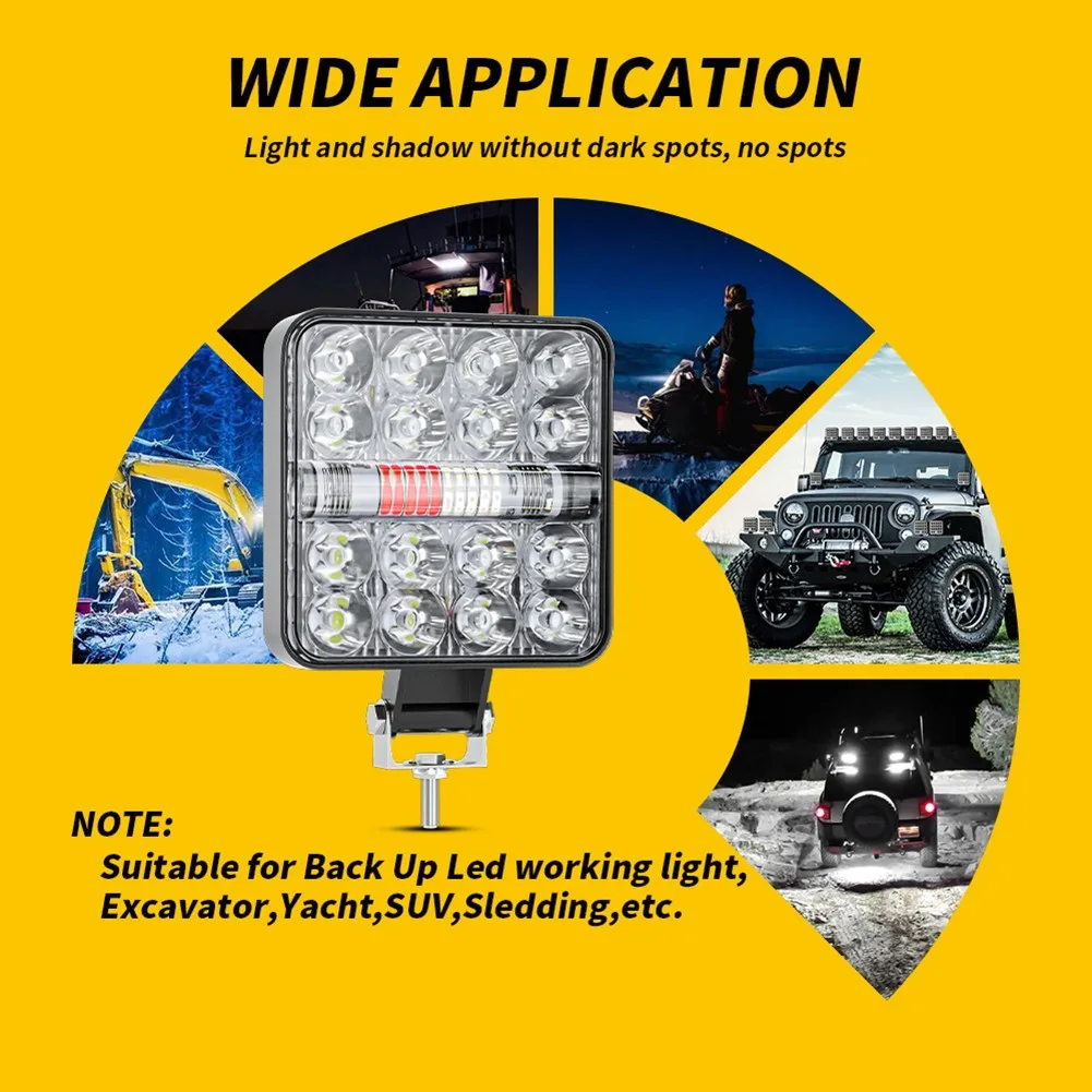 

4PCS 12V Fog Lights 26/22LED Square/round Work Light Bar Strobe Lamp Red&White&Blue Fit For All 12-24V Vehicles And Devices