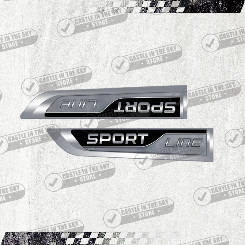 

2 шт. 3D наклейка на автомобиль, эмблема спортивной линии, металлический кузов автомобиля, значок на боковые части, наклейка для Skoda Kamiq Superb Octavia Yeti Karoq Rapid Vision VRS