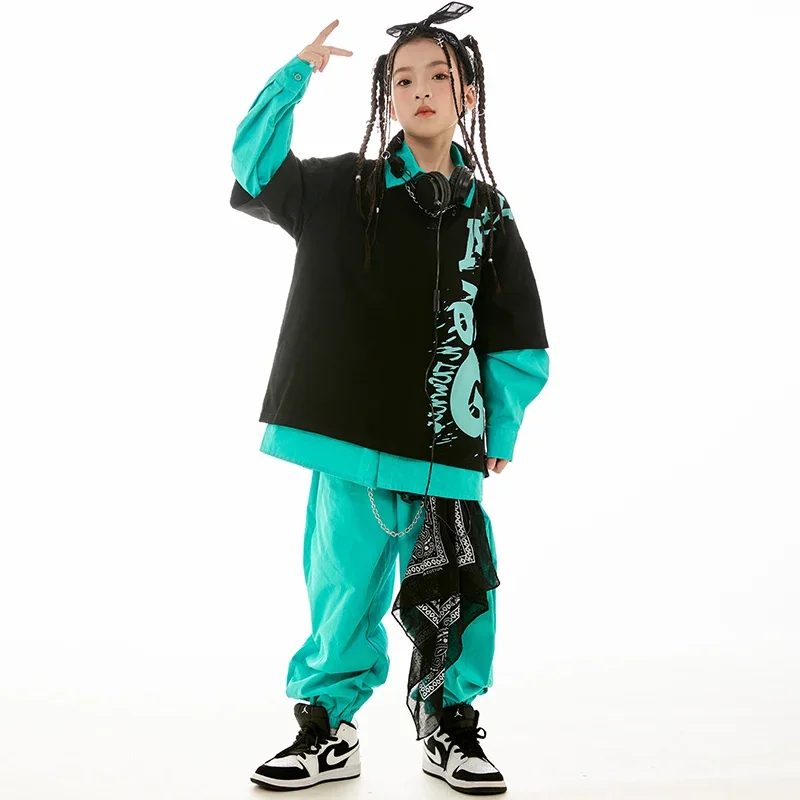 2023 детская одежда в стиле хип-хоп топы с длинным рукавом для девочек пальто синие