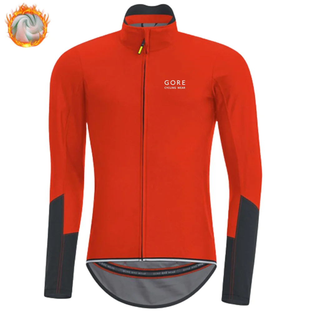 

Велосипедная одежда с застежкой-молнией, зимняя велосипедная Джерси, Мужская велосипедная одежда с длинным рукавом, теплая флисовая куртка, одежда для горного велосипеда