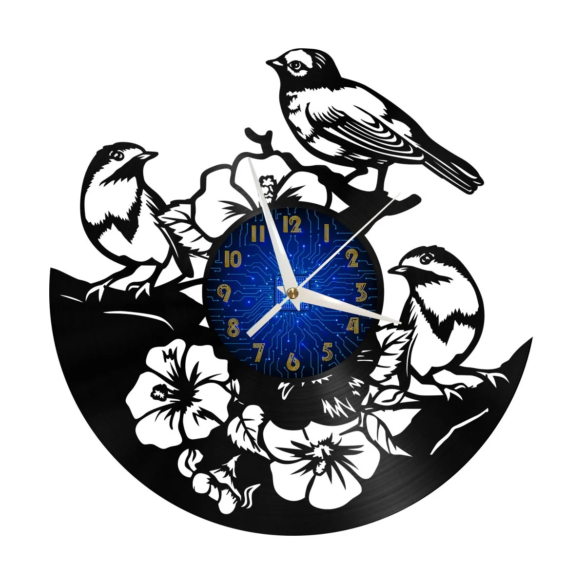 

Bird 2 Vinyl Wall Clock, Vinyl Record Clock Wall Art Silent & Non-ticking