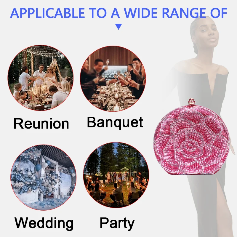 Новинка 2024 яркий блестящий клатч с инкрустированными бриллиантами Женская