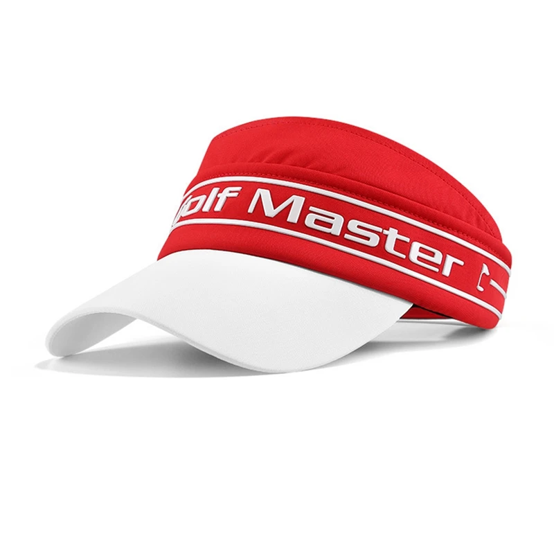 

PGM 1 PCS Rooftless Breathable Sunscreen Golf Caps Sweat Absorbing Inner Flat Tongue Hat ,Red