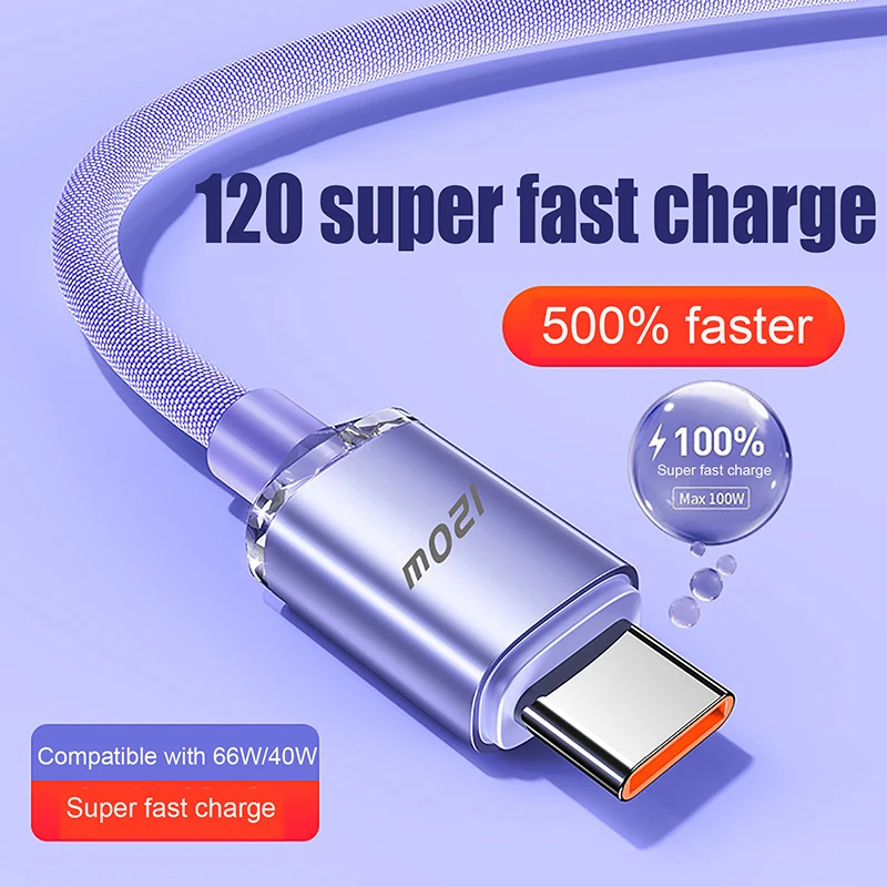 USB-кабель для быстрой зарядки 120 Вт 6 А Type-C кабель телефона кабели передачи данных