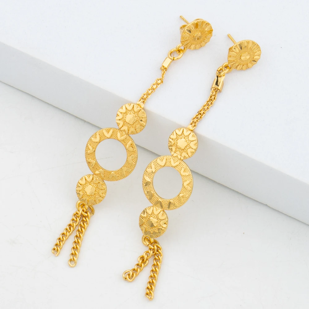 Italian Gold Color Drop Earrings for Women Fashion Trendy Simple Brazil Charm Earrings Bridal Jewelry Wedding Party Gifts